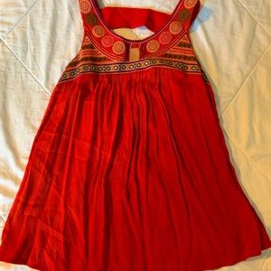 Orange embroidered blouse